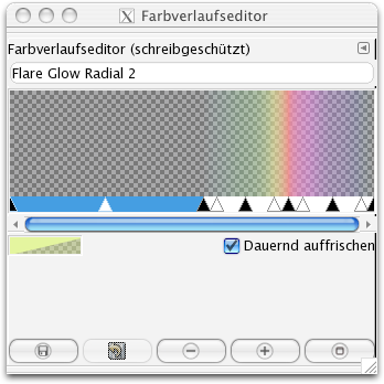 Ansicht des Farbverlaufseditors